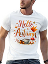 Hello Autumn Cozy Nostalgia Lightweight Cotton T-Shirt – Daily Comfort Graphic Shirt