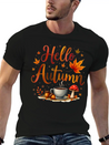 Hello Autumn Cozy Nostalgia Lightweight Cotton T-Shirt – Daily Comfort Graphic Shirt