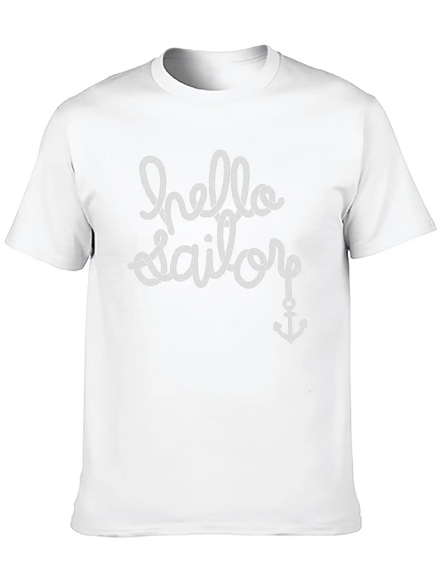 Hello Sailor Typography Lightweight Cotton T-Shirt – Daily Comfort Graphic Shirt