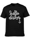 Hello Sailor Typography Lightweight Cotton T-Shirt – Daily Comfort Graphic Shirt