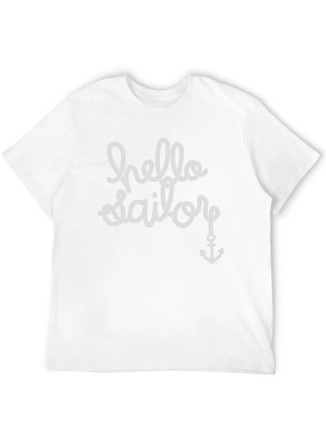 Hello Sailor Typography Lightweight Cotton T-Shirt – Daily Comfort Graphic Shirt