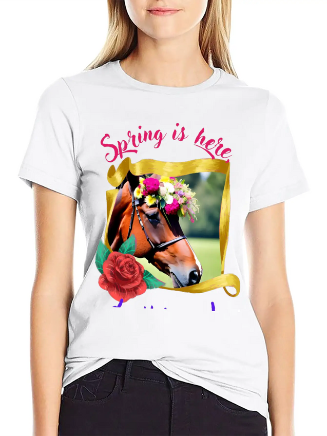 Hello Spring Lightweight Cotton T-Shirt – Daily Comfort Graphic Shirt