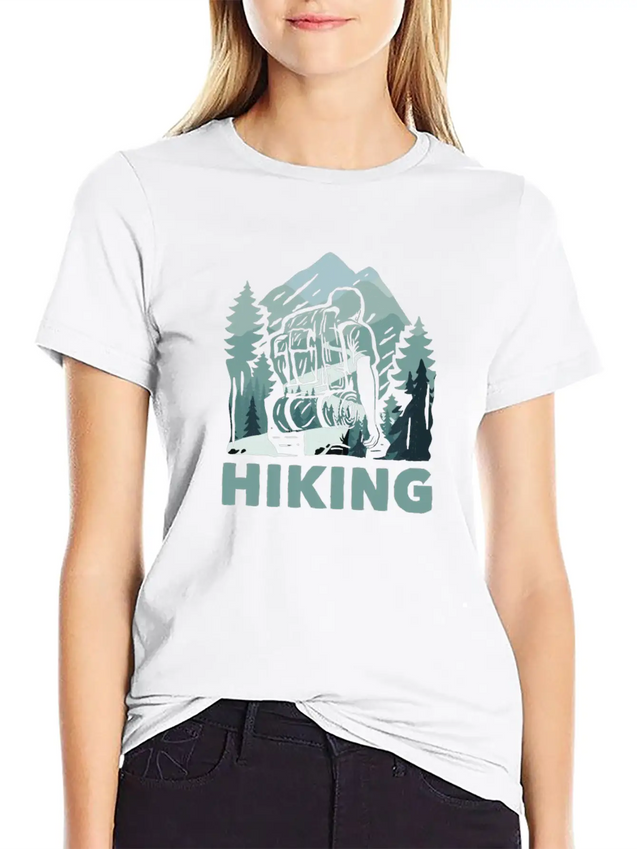 Hiking Trails Outdoor Hike Hiker Lightweight Cotton T-Shirt – Daily Comfort Graphic Shirt