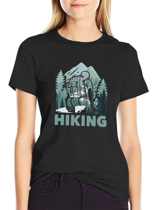 Hiking Trails Outdoor Hike Hiker Lightweight Cotton T-Shirt – Daily Comfort Graphic Shirt