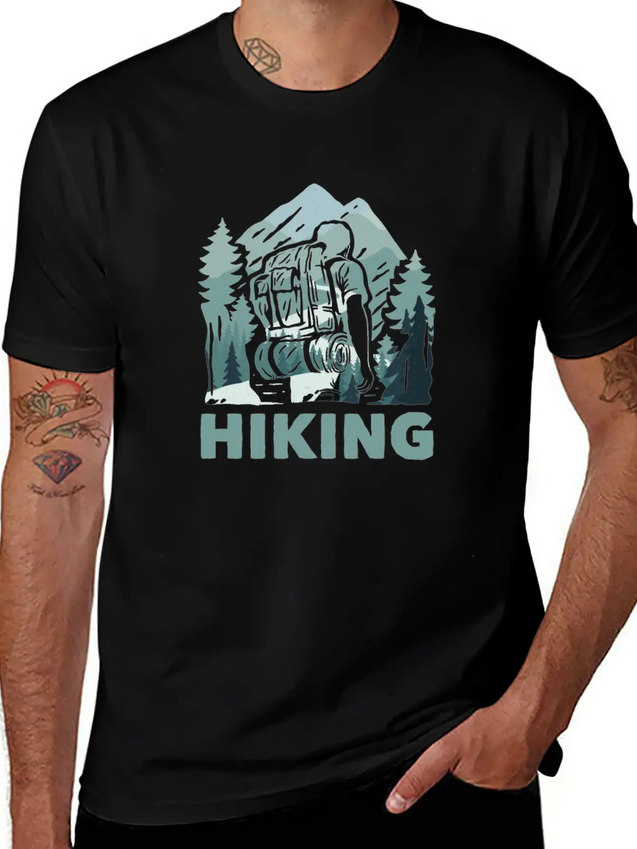Hiking Trails Outdoor Hike Hiker Lightweight Cotton T-Shirt – Daily Comfort Graphic Shirt