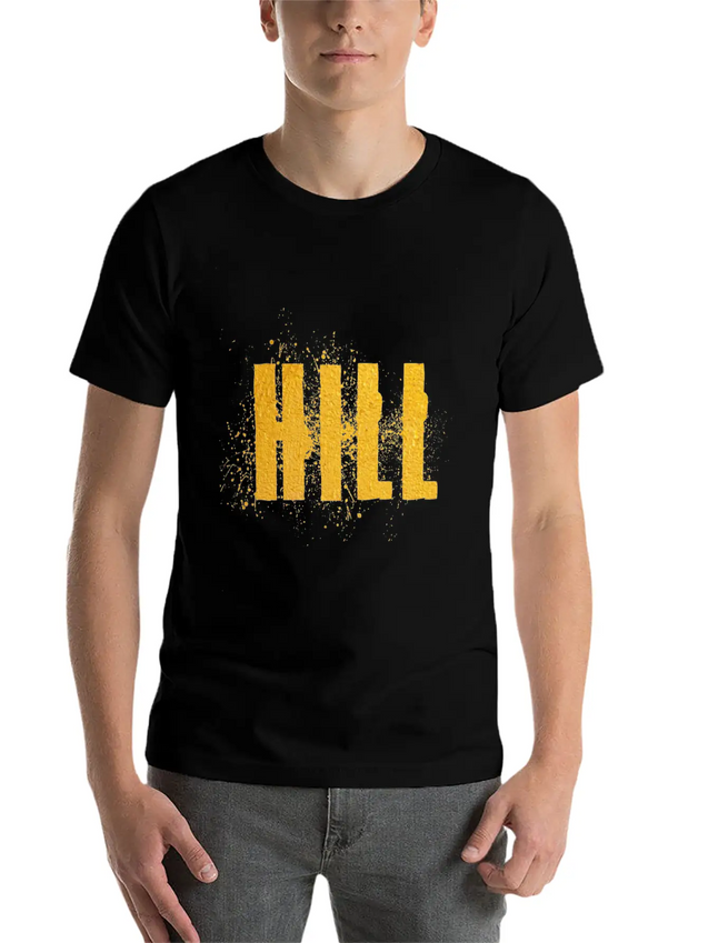 Hill Word Art Lightweight Cotton T-Shirt – Daily Comfort Graphic Shirt