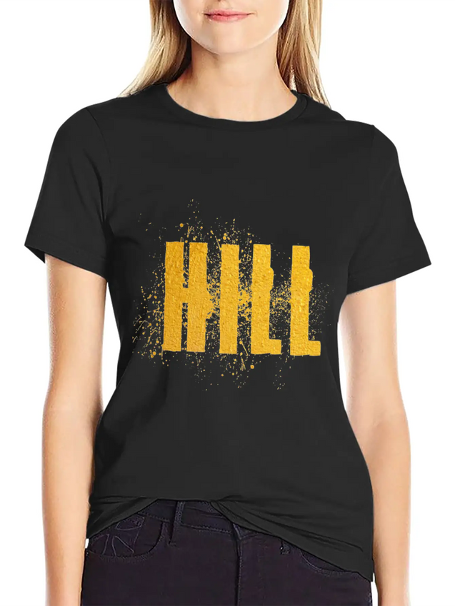 Hill Word Art Lightweight Cotton T-Shirt – Daily Comfort Graphic Shirt