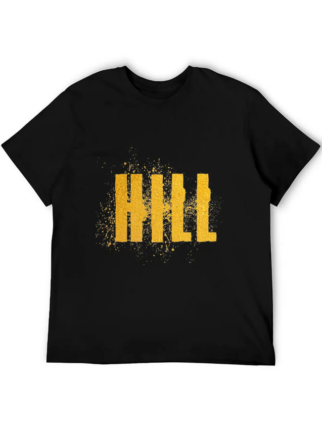 Hill Word Art Lightweight Cotton T-Shirt – Daily Comfort Graphic Shirt