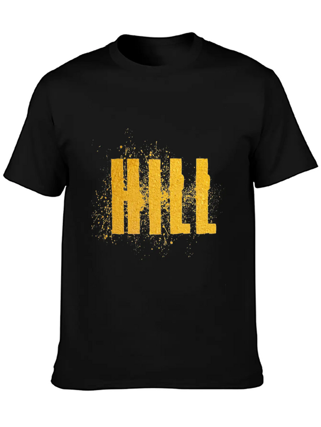 Hill Word Art Lightweight Cotton T-Shirt – Daily Comfort Graphic Shirt
