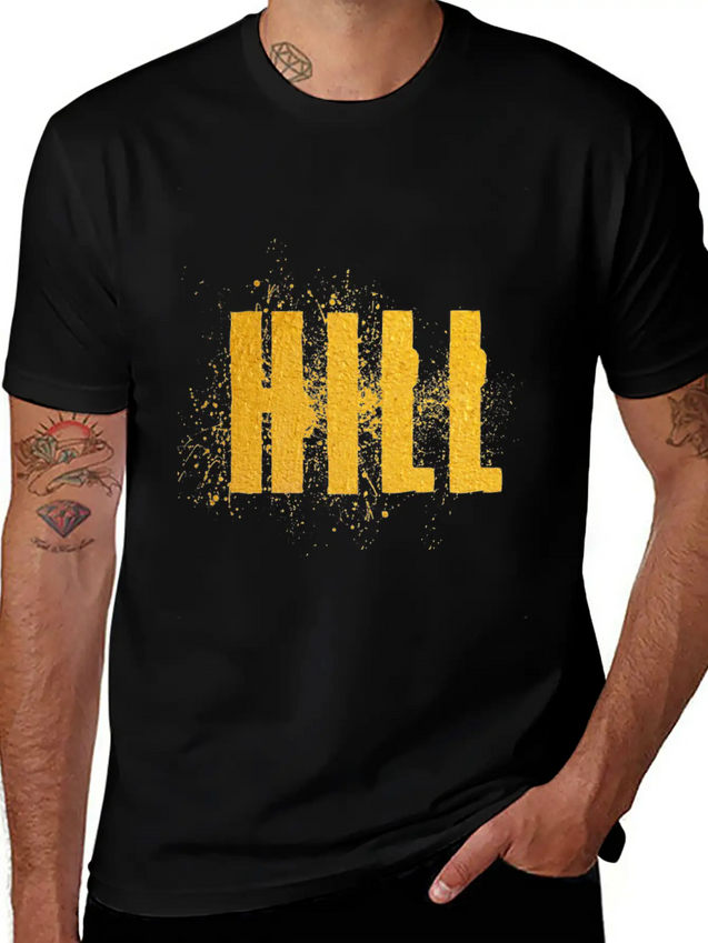 Hill Word Art Lightweight Cotton T-Shirt – Daily Comfort Graphic Shirt