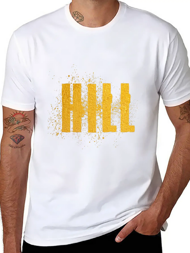 Hill Word Art Lightweight Cotton T-Shirt – Daily Comfort Graphic Shirt