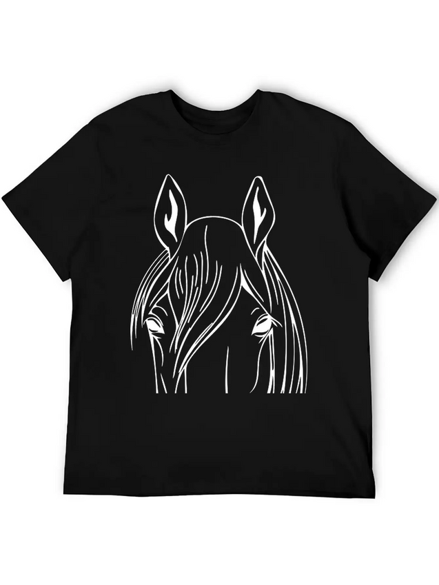 Horse - Head Vector Lightweight Cotton T-Shirt – Daily Comfort Graphic Shirt