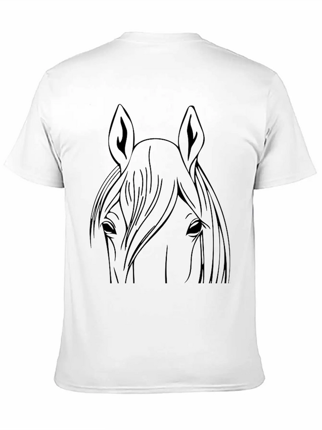Horse - Head Vector Lightweight Cotton T-Shirt – Daily Comfort Graphic Shirt