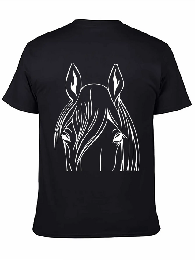 Horse - Head Vector Lightweight Cotton T-Shirt – Daily Comfort Graphic Shirt