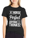 Horse Horses Funny Gift Riding Gift Lightweight Cotton T-Shirt – Daily Comfort Graphic Shirt