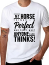 Horse Horses Funny Gift Riding Gift Lightweight Cotton T-Shirt – Daily Comfort Graphic Shirt