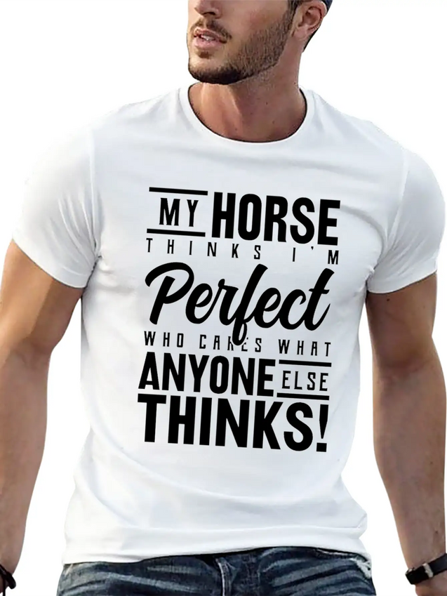 Horse Horses Funny Gift Riding Gift Lightweight Cotton T-Shirt – Daily Comfort Graphic Shirt