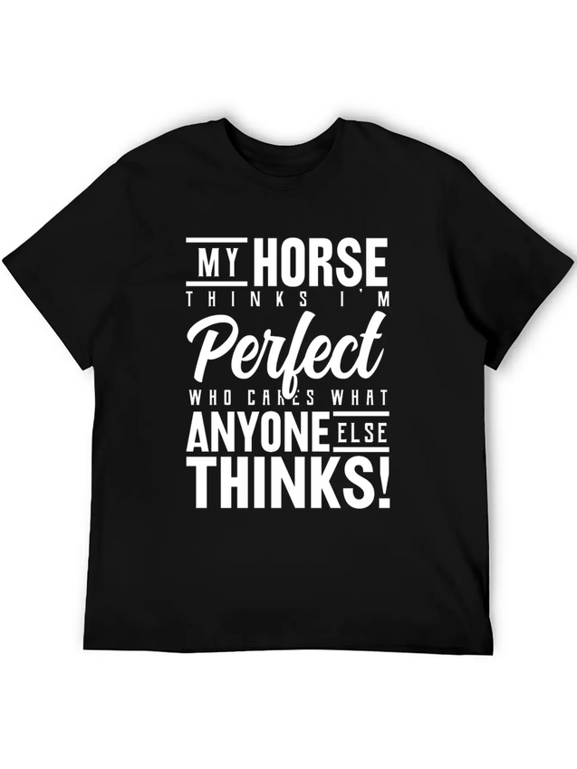 Horse Horses Funny Gift Riding Gift Lightweight Cotton T-Shirt – Daily Comfort Graphic Shirt