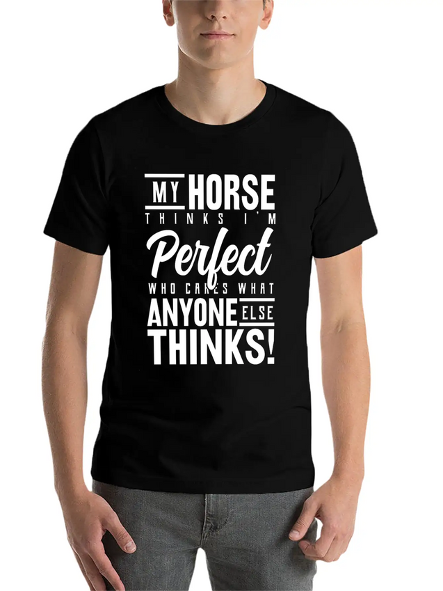 Horse Horses Funny Gift Riding Gift Lightweight Cotton T-Shirt – Daily Comfort Graphic Shirt