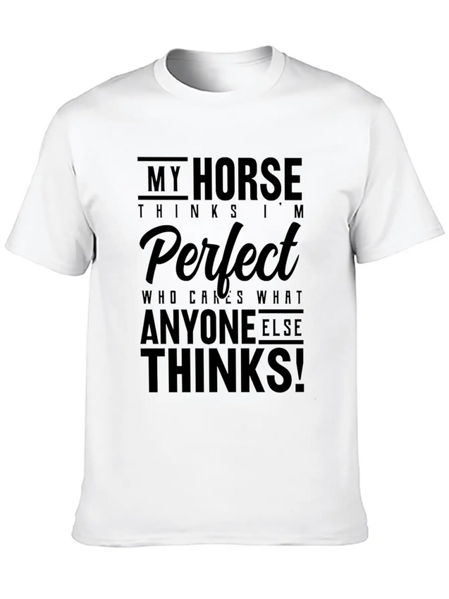 Horse Horses Funny Gift Riding Gift Lightweight Cotton T-Shirt – Daily Comfort Graphic Shirt