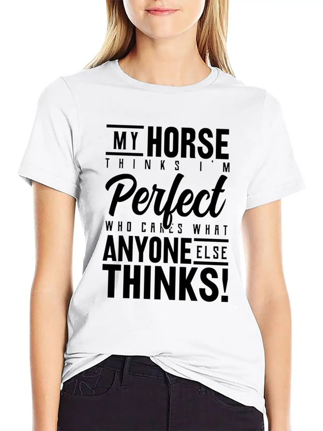 Horse Horses Funny Gift Riding Gift Lightweight Cotton T-Shirt – Daily Comfort Graphic Shirt