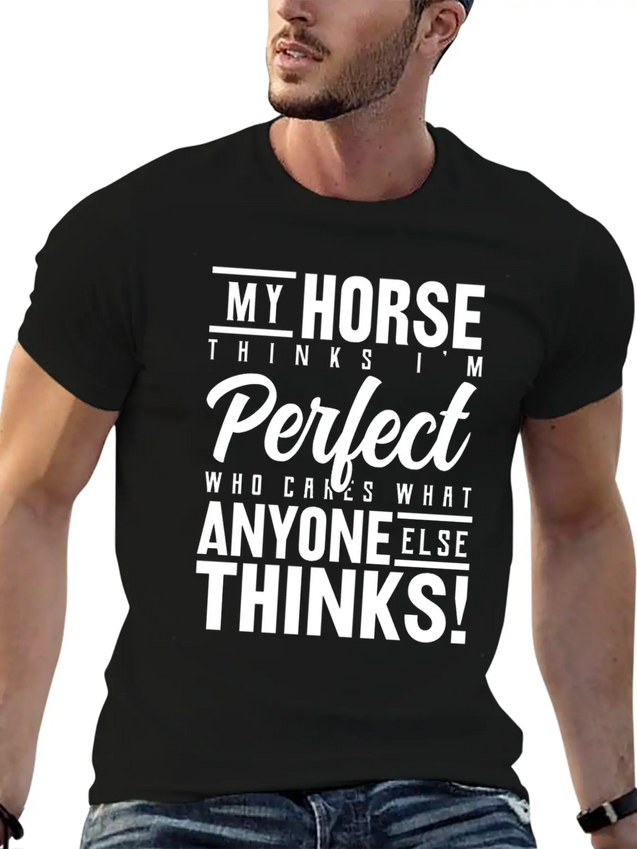 Horse Horses Funny Gift Riding Gift Lightweight Cotton T-Shirt – Daily Comfort Graphic Shirt
