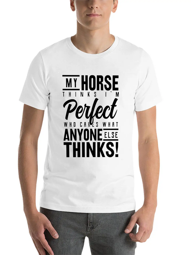 Horse Horses Funny Gift Riding Gift Lightweight Cotton T-Shirt – Daily Comfort Graphic Shirt