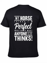 Horse Horses Funny Gift Riding Gift Lightweight Cotton T-Shirt – Daily Comfort Graphic Shirt