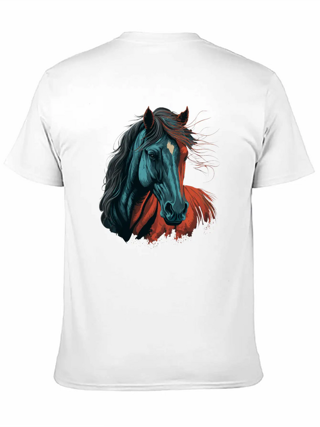 Horse Illustration Lightweight Cotton T-Shirt – Daily Comfort Graphic Shirt