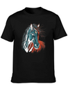 Horse Illustration Lightweight Cotton T-Shirt – Daily Comfort Graphic Shirt