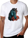 Horse Illustration Lightweight Cotton T-Shirt – Daily Comfort Graphic Shirt
