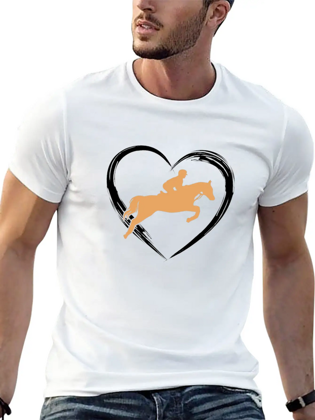 Horse Love Lightweight Cotton T-Shirt – Daily Comfort Graphic Shirt
