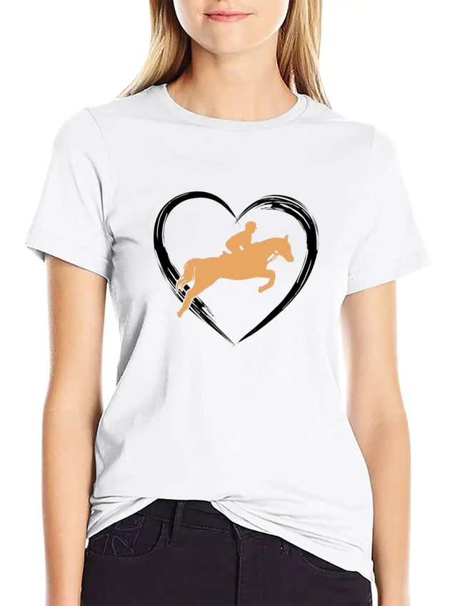 Horse Love Lightweight Cotton T-Shirt – Daily Comfort Graphic Shirt
