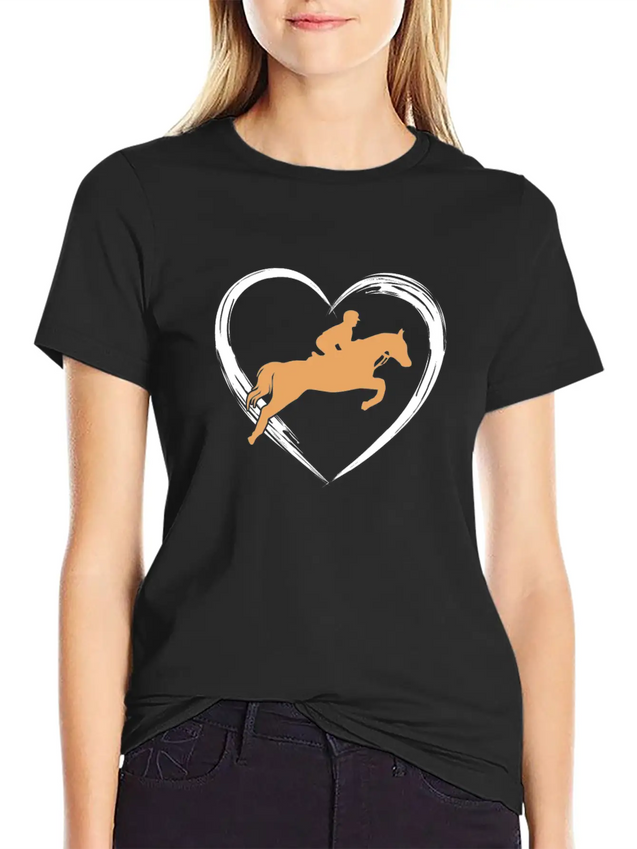 Horse Love Lightweight Cotton T-Shirt – Daily Comfort Graphic Shirt