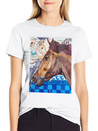 Horse Racing Lightweight Cotton T-Shirt – Daily Comfort Graphic Shirt