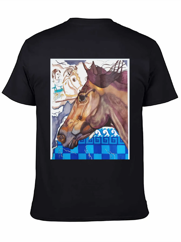 Horse Racing Lightweight Cotton T-Shirt – Daily Comfort Graphic Shirt