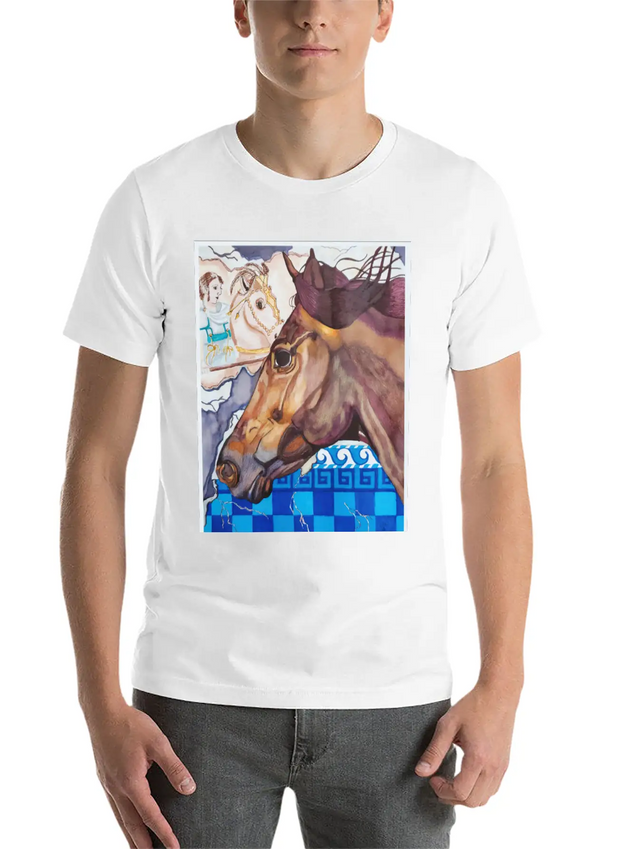 Horse Racing Lightweight Cotton T-Shirt – Daily Comfort Graphic Shirt