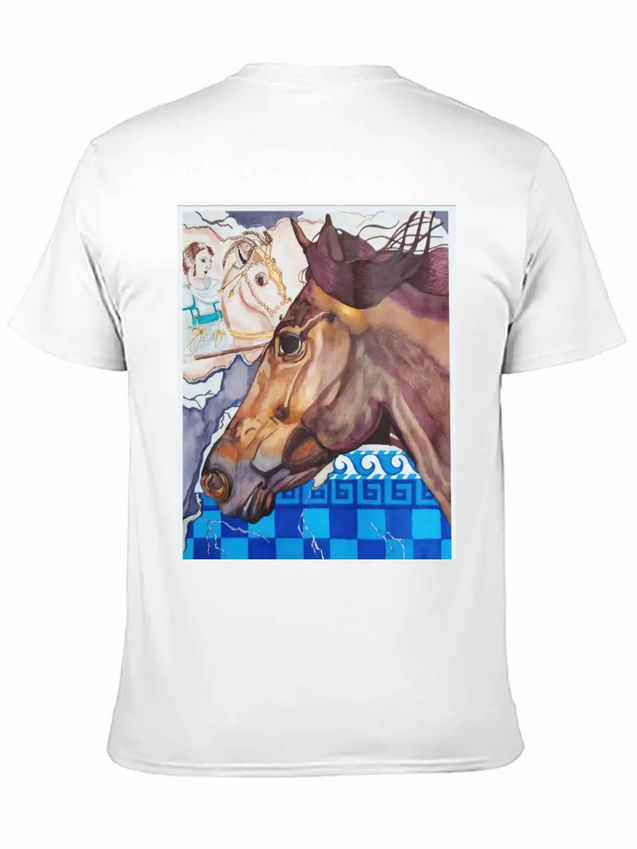 Horse Racing Lightweight Cotton T-Shirt – Daily Comfort Graphic Shirt