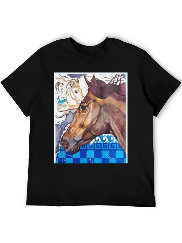 Horse Racing Lightweight Cotton T-Shirt – Daily Comfort Graphic Shirt