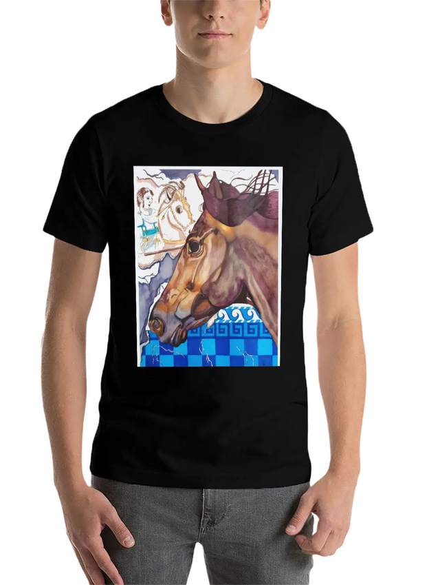Horse Racing Lightweight Cotton T-Shirt – Daily Comfort Graphic Shirt