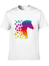 Horse Rainbow Colors Lightweight Cotton T-Shirt – Daily Comfort Graphic Shirt