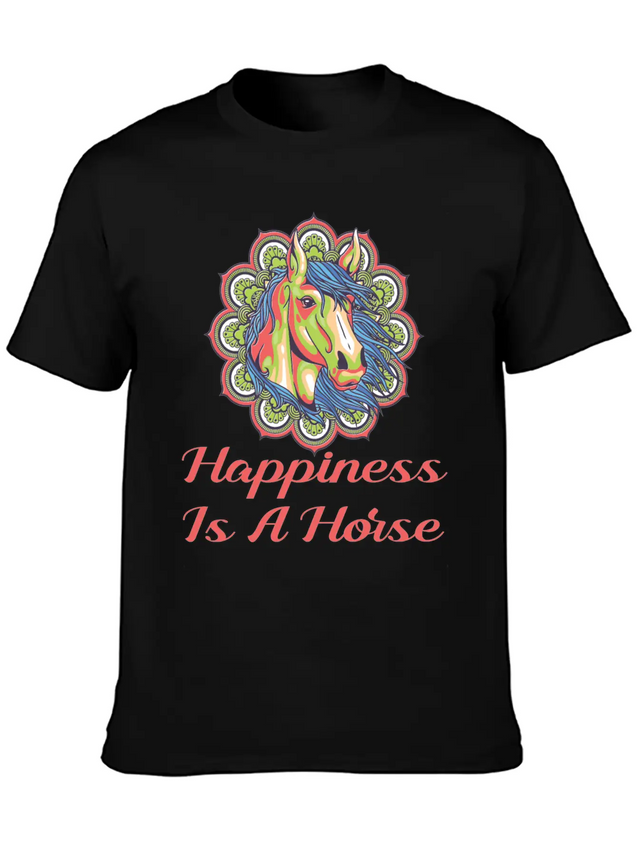 Horse, Riding, Horses Lightweight Cotton T-Shirt – Daily Comfort Graphic Shirt