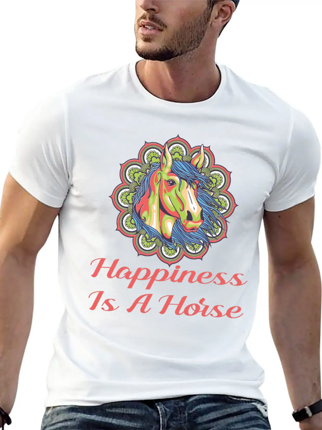 Horse, Riding, Horses Lightweight Cotton T-Shirt – Daily Comfort Graphic Shirt
