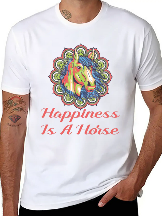 Horse, Riding, Horses Lightweight Cotton T-Shirt – Daily Comfort Graphic Shirt