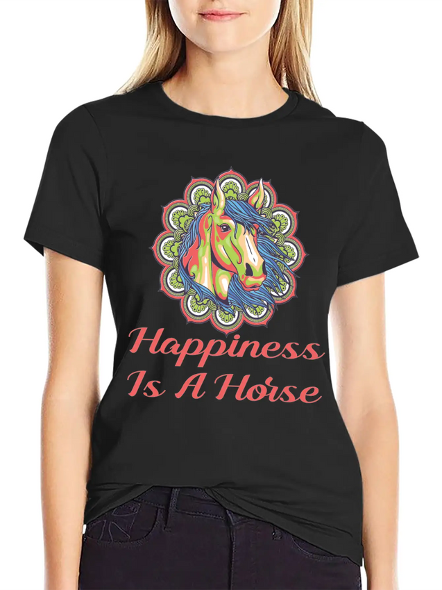 Horse, Riding, Horses Lightweight Cotton T-Shirt – Daily Comfort Graphic Shirt