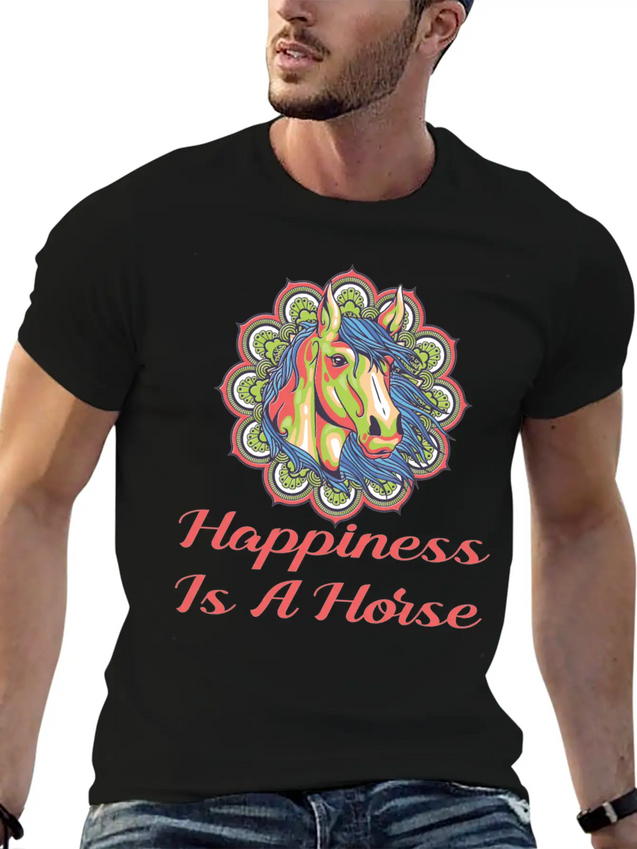 Horse, Riding, Horses Lightweight Cotton T-Shirt – Daily Comfort Graphic Shirt