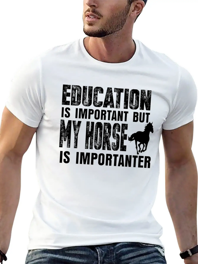 Horse Riding Lightweight Cotton T-Shirt – Daily Comfort Graphic Shirt