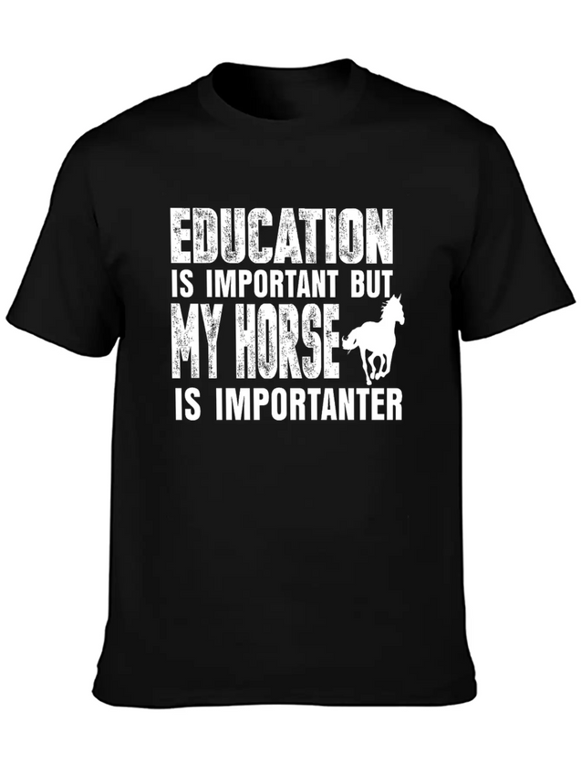 Horse Riding Lightweight Cotton T-Shirt – Daily Comfort Graphic Shirt