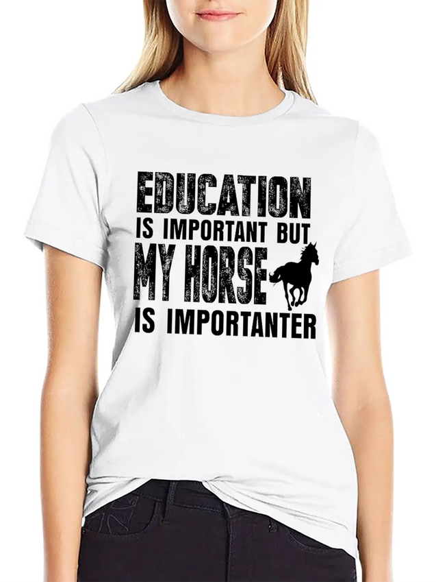 Horse Riding Lightweight Cotton T-Shirt – Daily Comfort Graphic Shirt