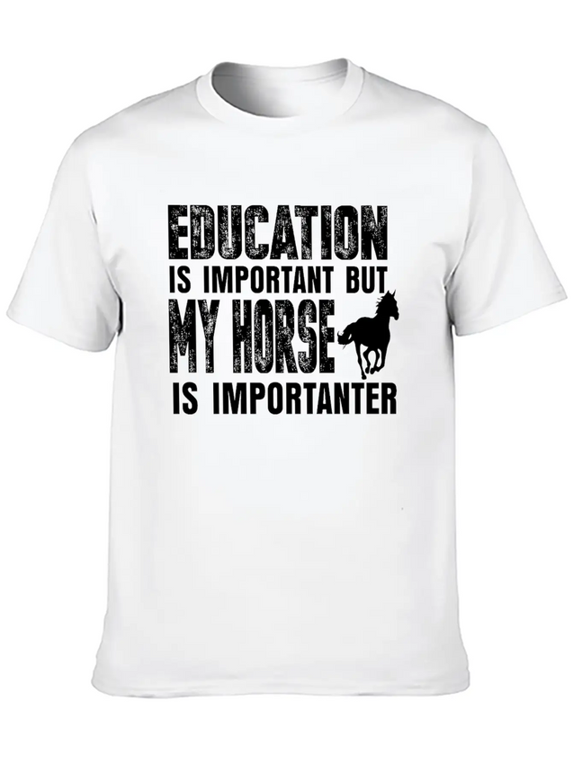 Horse Riding Lightweight Cotton T-Shirt – Daily Comfort Graphic Shirt